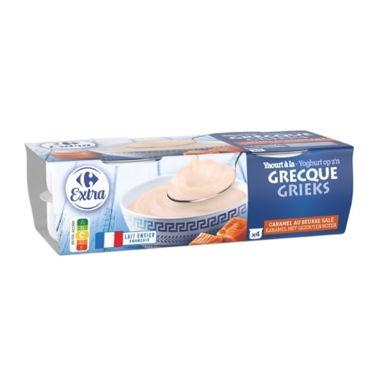 Yaourts à la Grecque Caramel au Beurre Salé CARREFOUR EXTRA