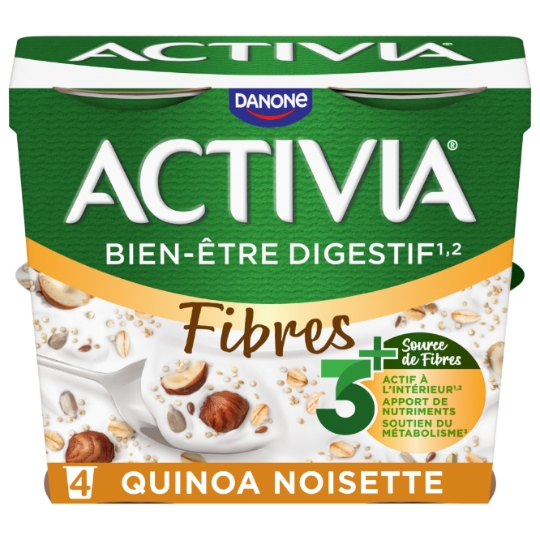 Yaourts céréales quinoa noisette bifidus ACTIVIA
