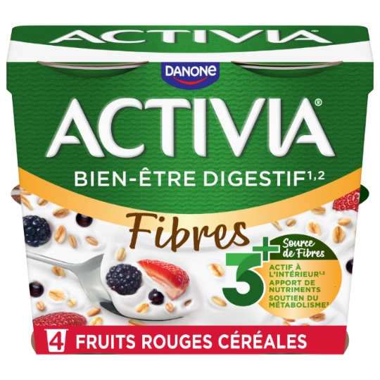 Yaourts aux fruits rouges et céréales bifidus ACTIVIA