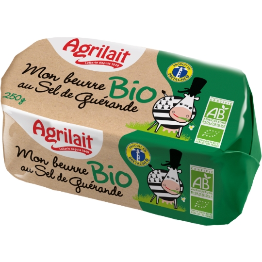 Beurre Moulé Bio au Sel de Guérande AGRILAIT
