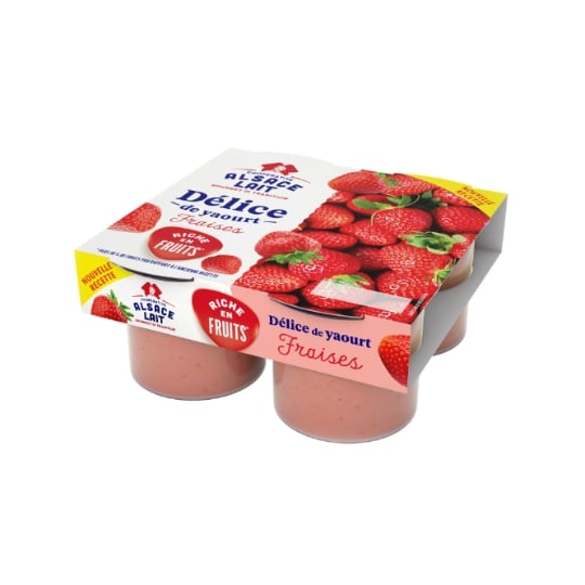 Yaourts sucré à la fraise, aromatisée ALSACE LAIT