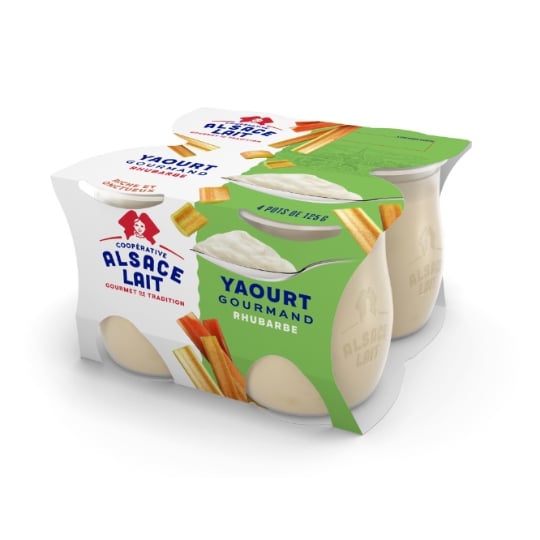 Yaourts sucré à la rhubarbe, aromatisé ALSACE LAIT