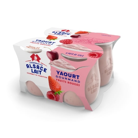 Yaourt sucré aux fruits rouges, aromatisé ALSACE LAIT