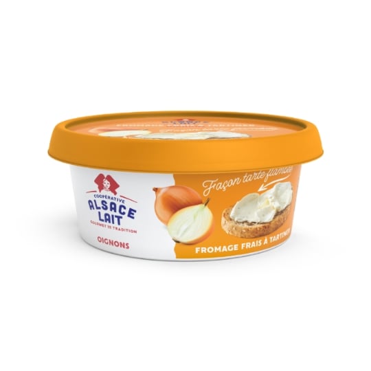 Spécialité Fromagère Salée Aux Oignons et Au Poivre Noir Fumé ALSACE LAIT