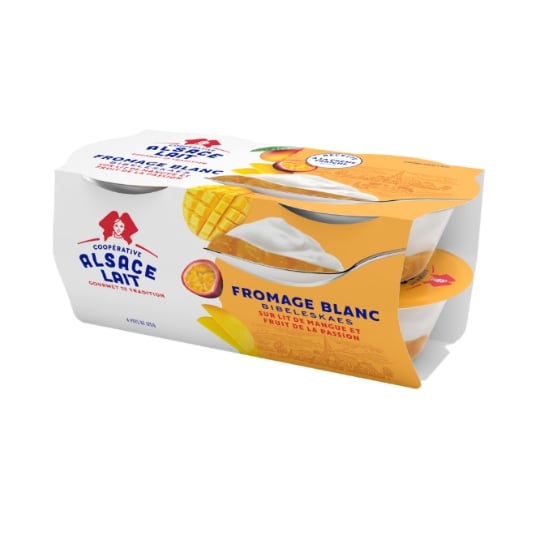 Fromage Blanc Sucré Fruit de la Passion Mangue ALSACE LAIT