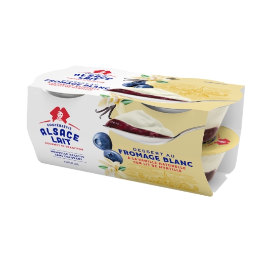 Dessert Fromage Blanc Vanille Myrtille ALSACE LAIT