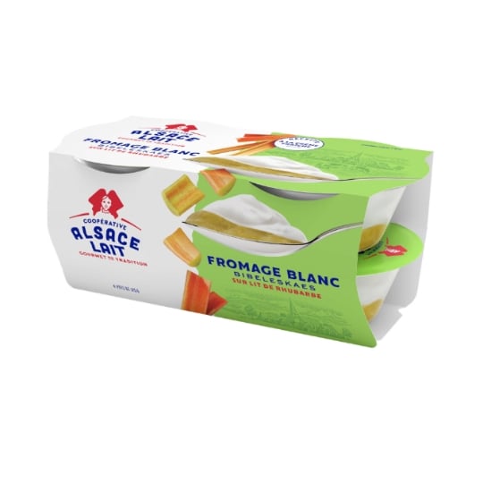 Dessert Fromage Blanc sur lit de Rhubarbe ALSACE LAIT