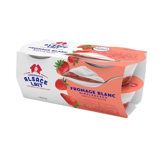 Dessert Fromage Blanc sur lit de Fraise ALSACE LAIT