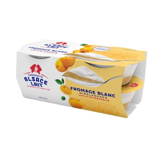 Dessert Fromage Blanc sur lit de Mirabelles ALSACE LAIT