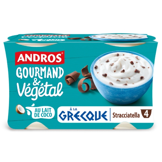 Dessert à la Grecque au Lait de Coco Stracciatella Gourmand et Végétal ANDROS