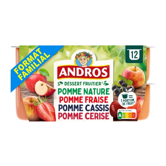 Compote Pomme Fraise Cassis Cerise ANDROS