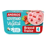 Dessert végétal brassé au lait de coco fraise ANDROS