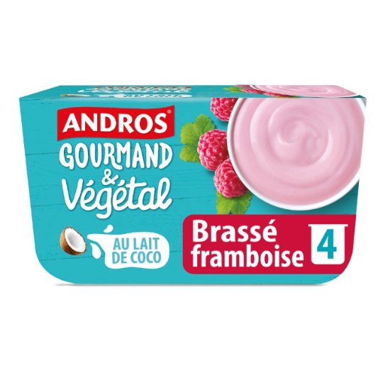 Dessert végétal au lait de coco cassis framboise ANDROS