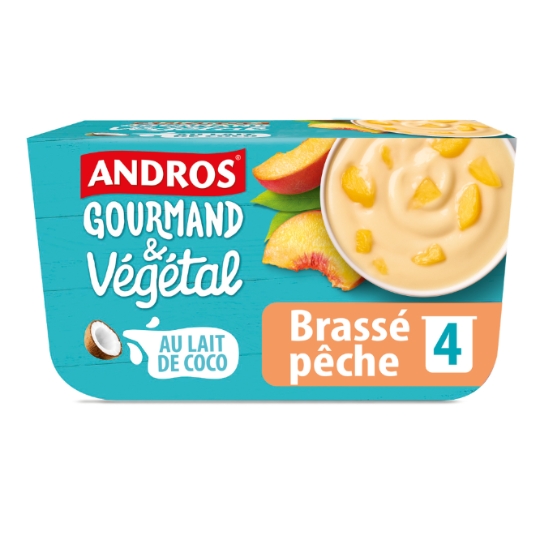 Dessert végétal au lait de coco pêche du rousillon ANDROS