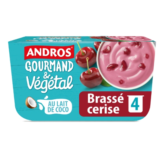 Yaourt brassé cerise griotte au lait de coco ANDROS