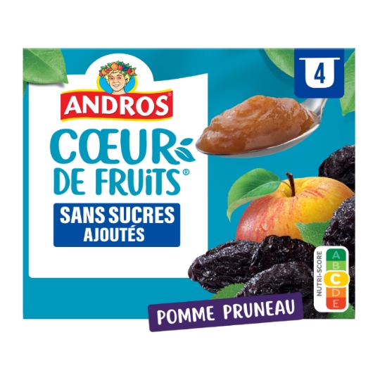 Compote Pomme Pruneau ANDROS COEUR DE FRUITS