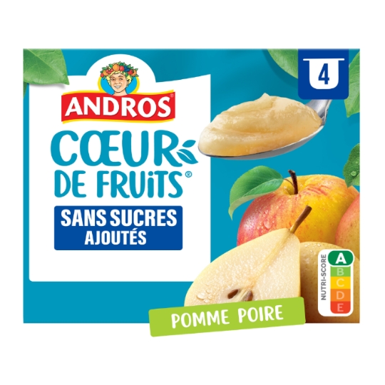 Compote Pomme Poire ANDROS COEUR DE FRUITS