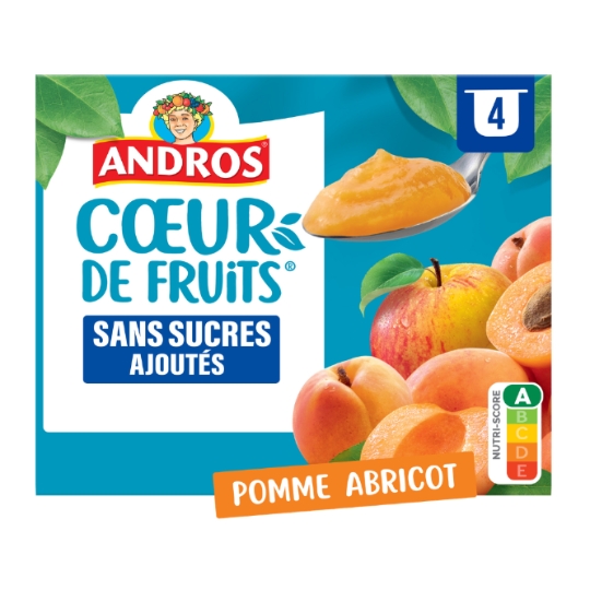 Compote Pomme Abricot ANDROS COEUR DE FRUITS