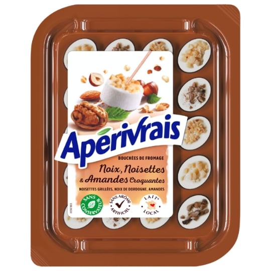 Fromage Apéritif Noix, Noisettes et Amandes Croquantes APERIVRAIS