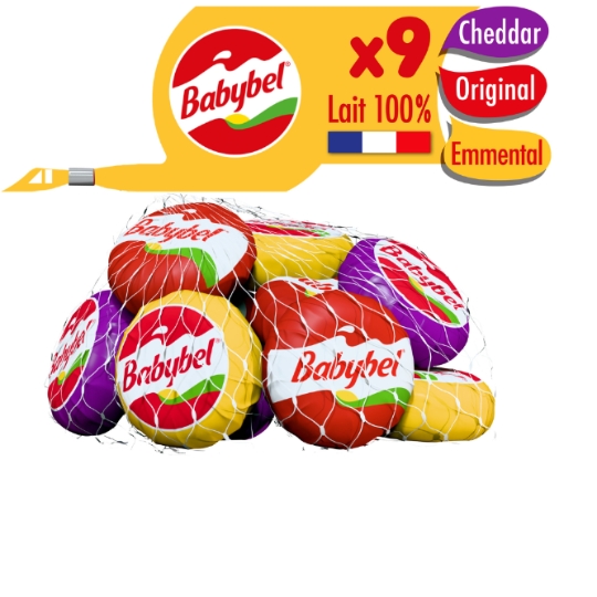 Fromage Aromatisé Saveur Cheddar et Saveur Emmental Mini BABYBEL