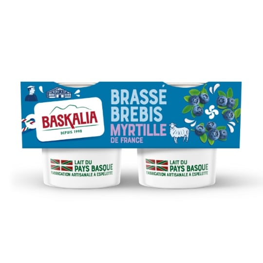 Yaourts brassé myrtille  BASKALIA