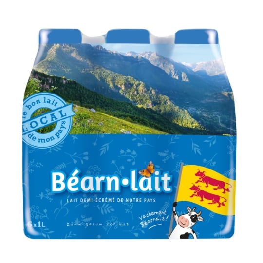 Lait Demi-Ecrémé Demi-Ecreme BEARN LAIT
