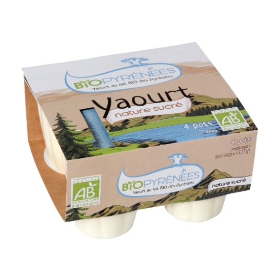 Yaourts Nature Sucré Bio BIOPYRENEES
