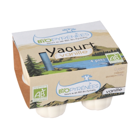 Yaourts vanille Bio BIOPYRENEES