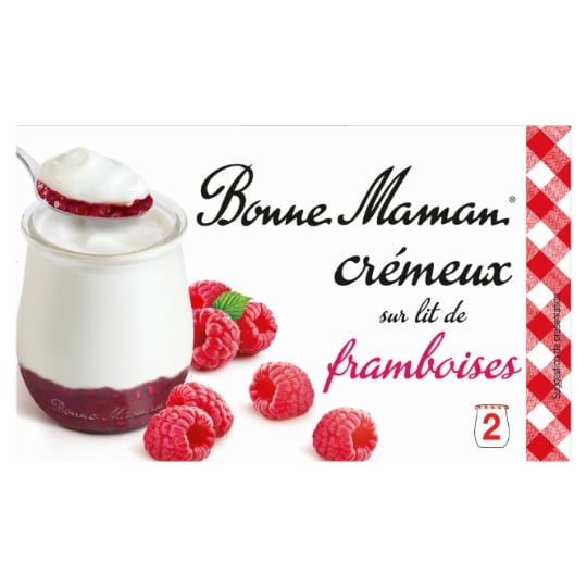Yaourt Crémeux sur lit de Framboise BONNE MAMAN