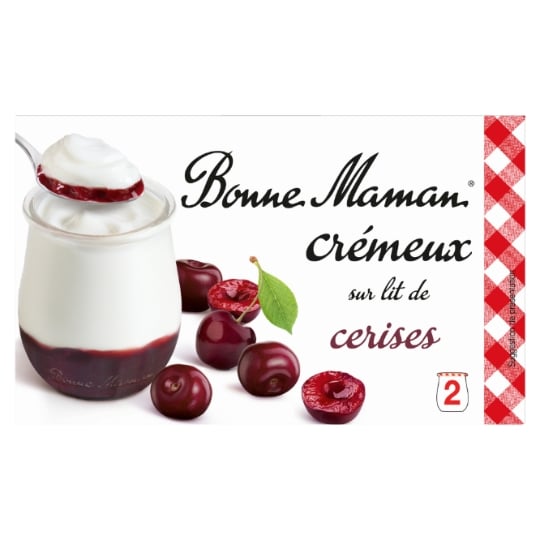 Yaourt Crémeux sur le Lit de Cerises BONNE MAMAN