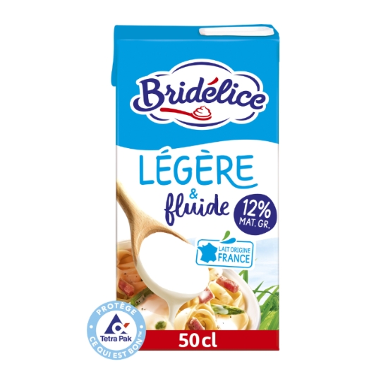 Crème UHT fluide légère 12% MG BRIDELICE