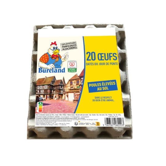 Œufs Poules Élevées au Sol Datés du Jour de Ponte BURELAND