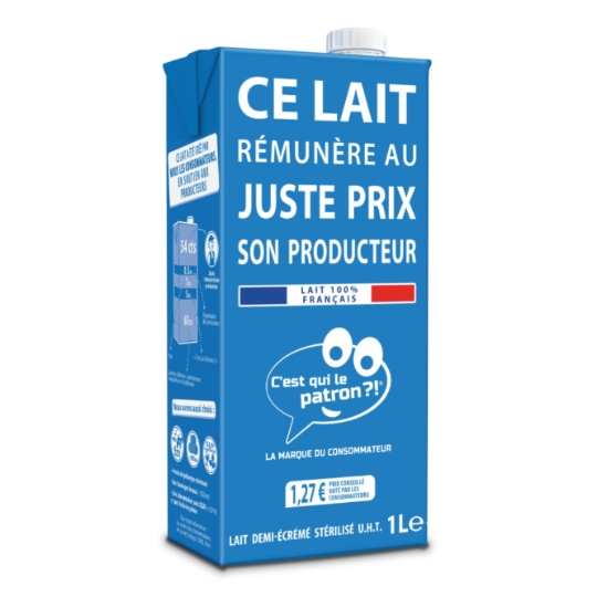 Lait Demi-Ecrémé Stérilisé UHT C'EST QUI LE PATRON ?!