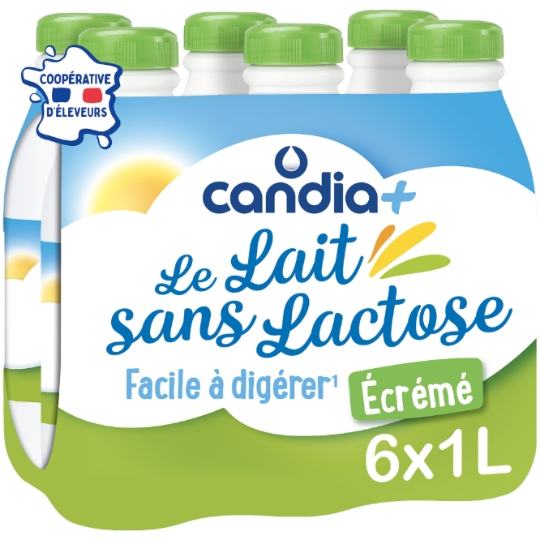 Lait Ecrémé Sans Lactose CANDIA
