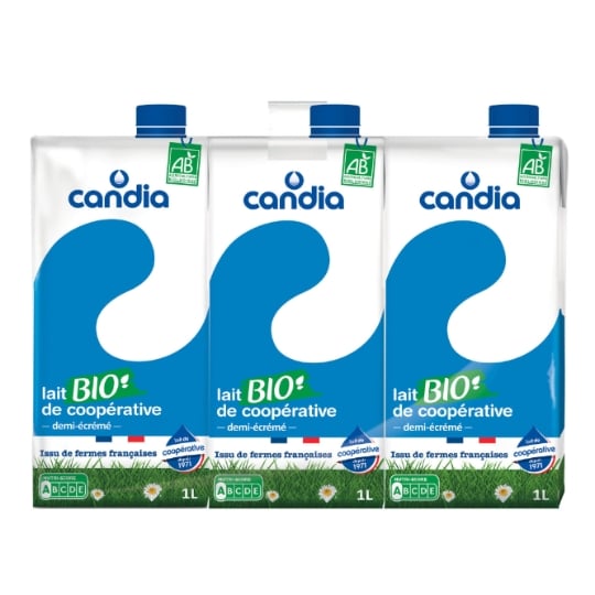 Lait Bio Demi-Écrémé CANDIA
