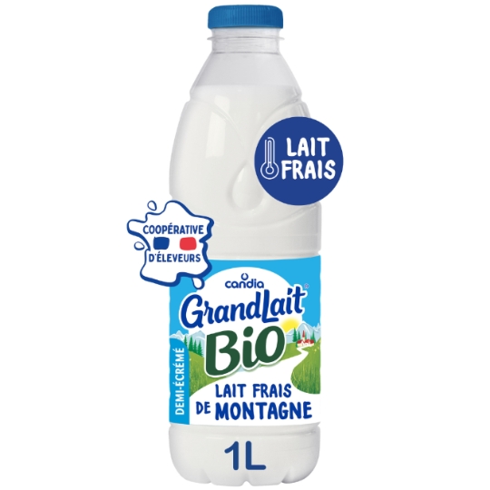 Lait Frais Bio Demi-Écrémé CANDIA