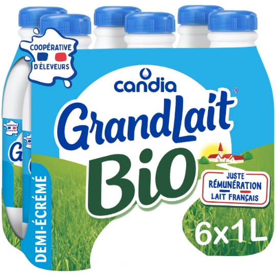 Lait Bio Demi-Écrémé CANDIA