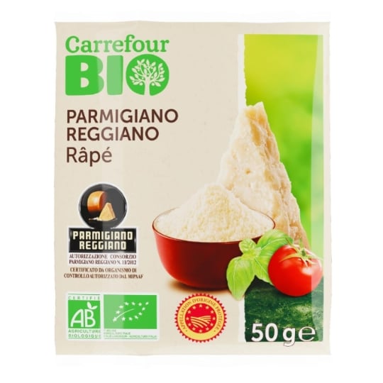 Parmigiano Reggiano Râpé A.O.P Bio CARREFOUR BIO