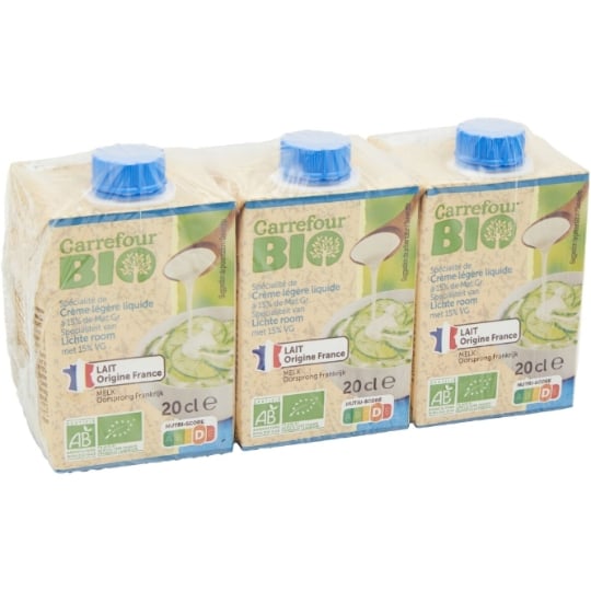 Crème  légère liquide 15% MG Bio CARREFOUR BIO
