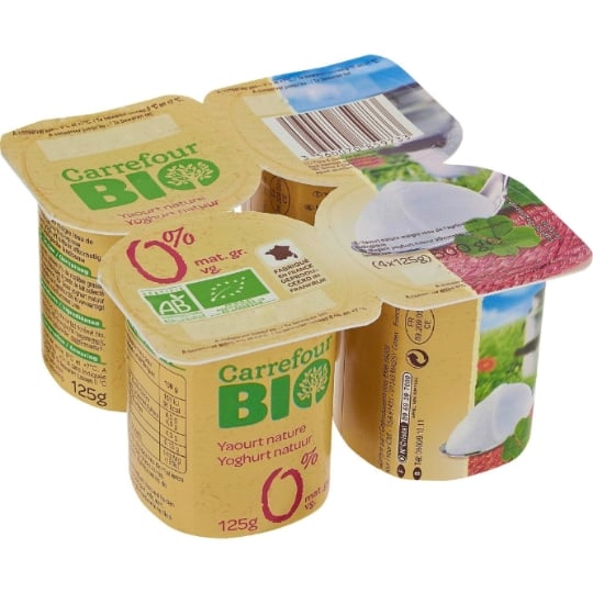 Yaourts nature 0% MG  Bio CARREFOUR BIO