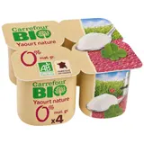 Yaourts nature 0% MG  Bio CARREFOUR BIO