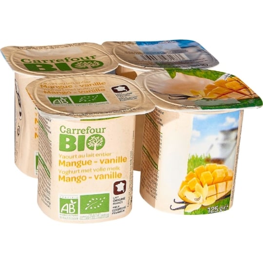 Yaourt mangue vanille  Bio CARREFOUR BIO