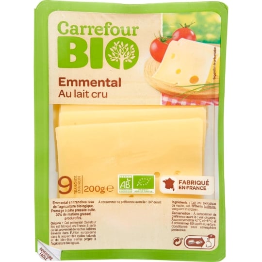 Emmental Emmental au Lait Cru Bio CARREFOUR BIO