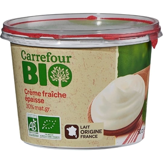 Crème Fraîche  Epaisse 30% Mat.Gr. Bio CARREFOUR BIO