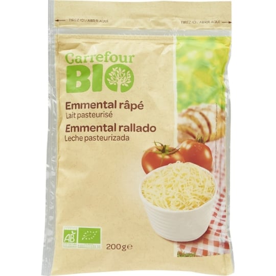 Fromage Râpé   Emmental Au Lait Pasteurisé Bio CARREFOUR BIO