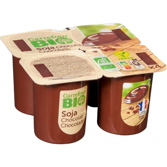 Dessert végétal   spécialité au soja chocolat Bio CARREFOUR BIO