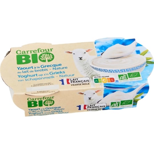 Yaourts à la Grecque Bio Lait de Brebis CARREFOUR BIO