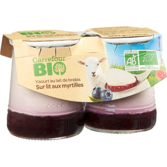 Yaourts sur lit de Myrtilles Bio CARREFOUR BIO