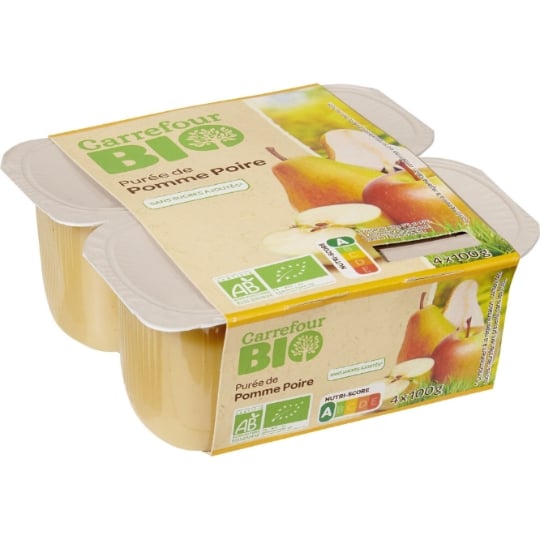 Compote Pomme Poire Sans Sucres Bio CARREFOUR BIO