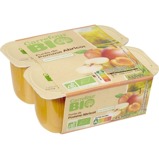 Compote Pomme Abricot Sans Sucres Bio CARREFOUR BIO